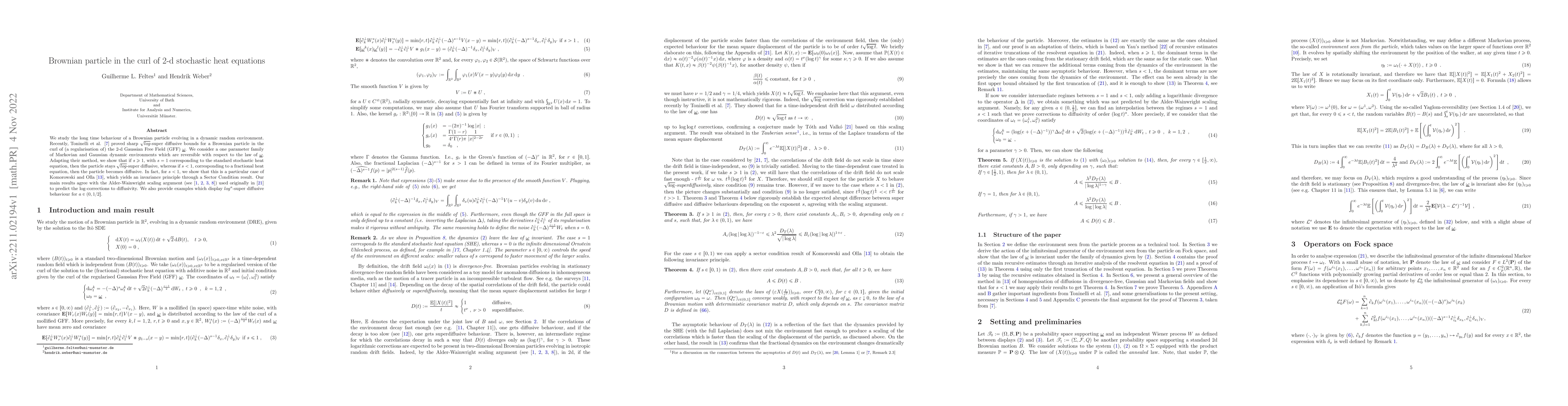 Thumbnail for Brownian particle in the curl of 2-d stochastic heat equations