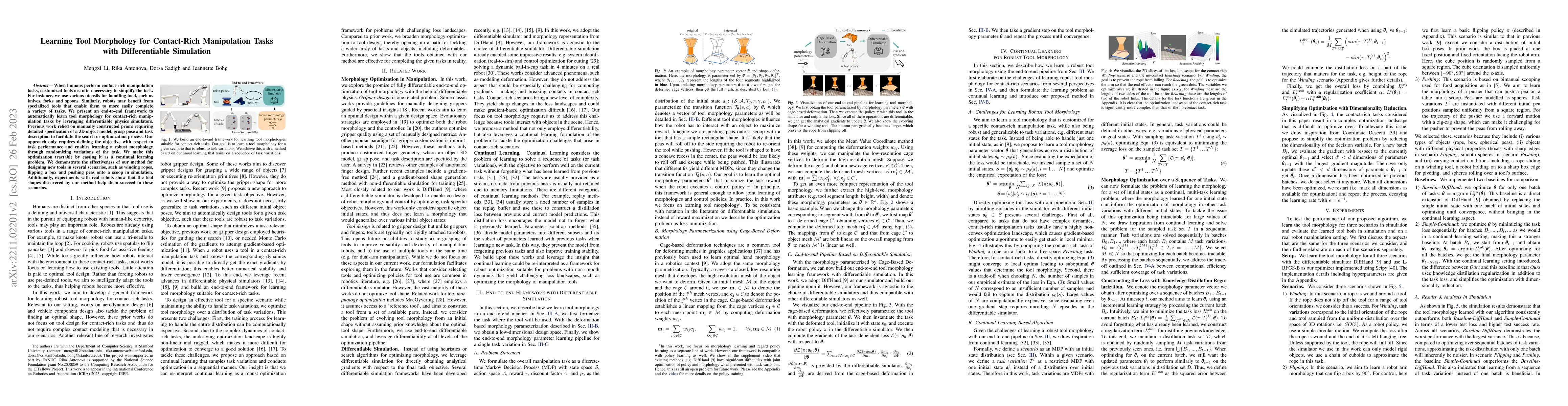 Thumbnail for Learning Tool Morphology for Contact-Rich Manipulation Tasks with
  Differentiable Simulation