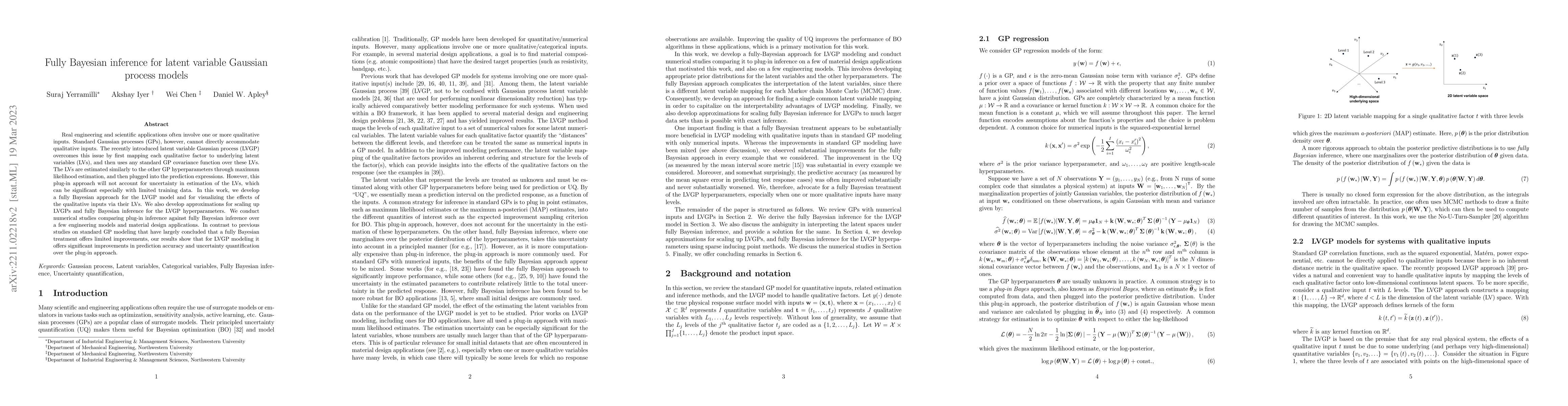 Thumbnail for Fully Bayesian inference for latent variable Gaussian process models