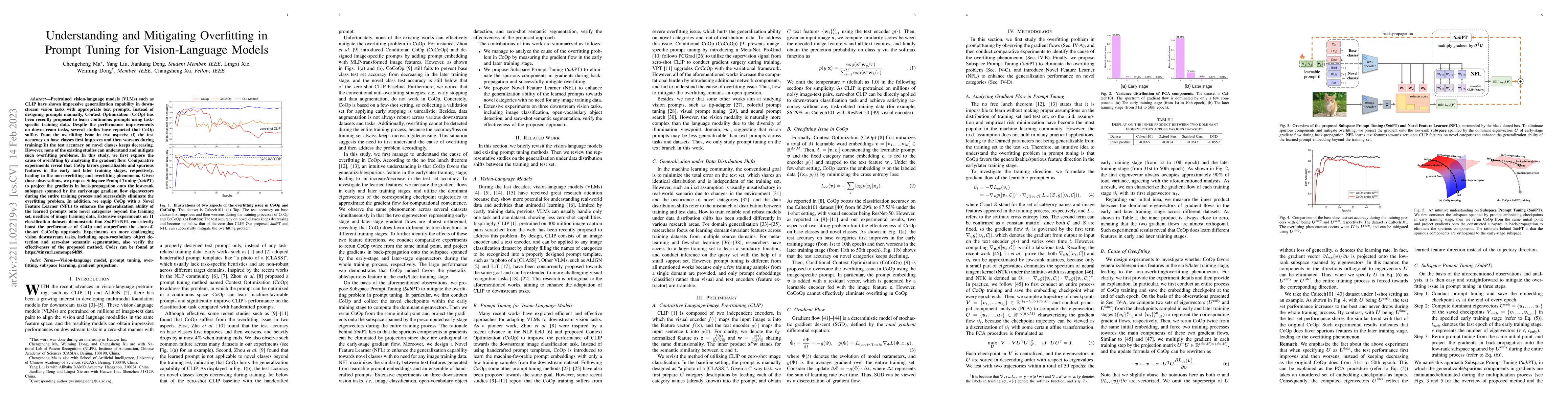 Thumbnail for Understanding and Mitigating Overfitting in Prompt Tuning for
  Vision-Language Models