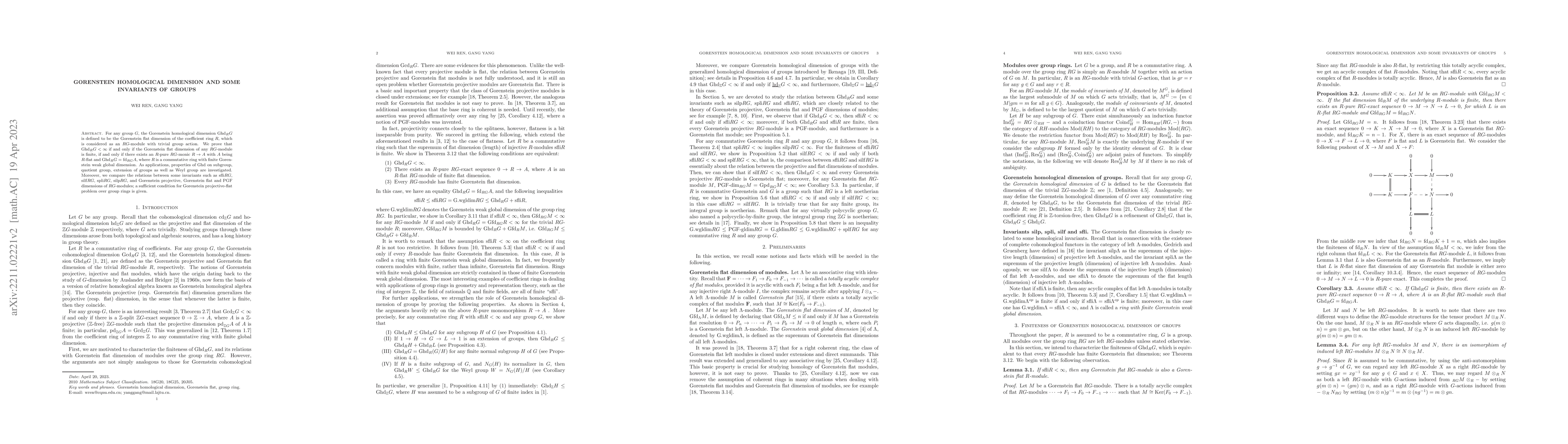 Thumbnail for Gorenstein homological dimension and some invariants of groups