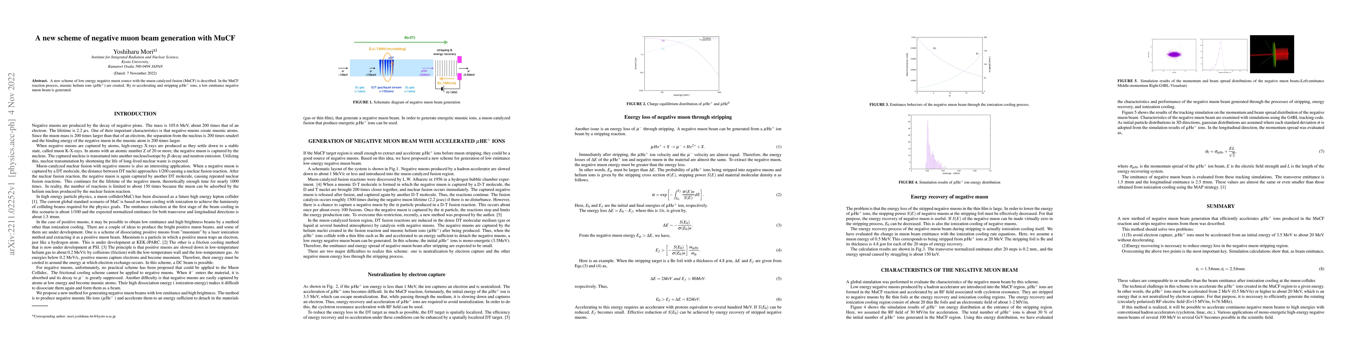 Thumbnail for A new scheme of negative muon beam generation with MuCF