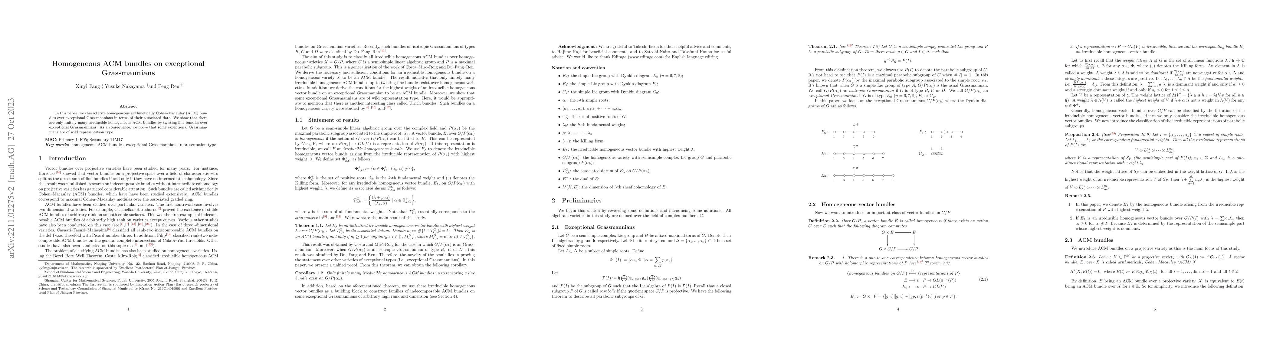 Thumbnail for Homogeneous ACM bundles on exceptional Grassmannians