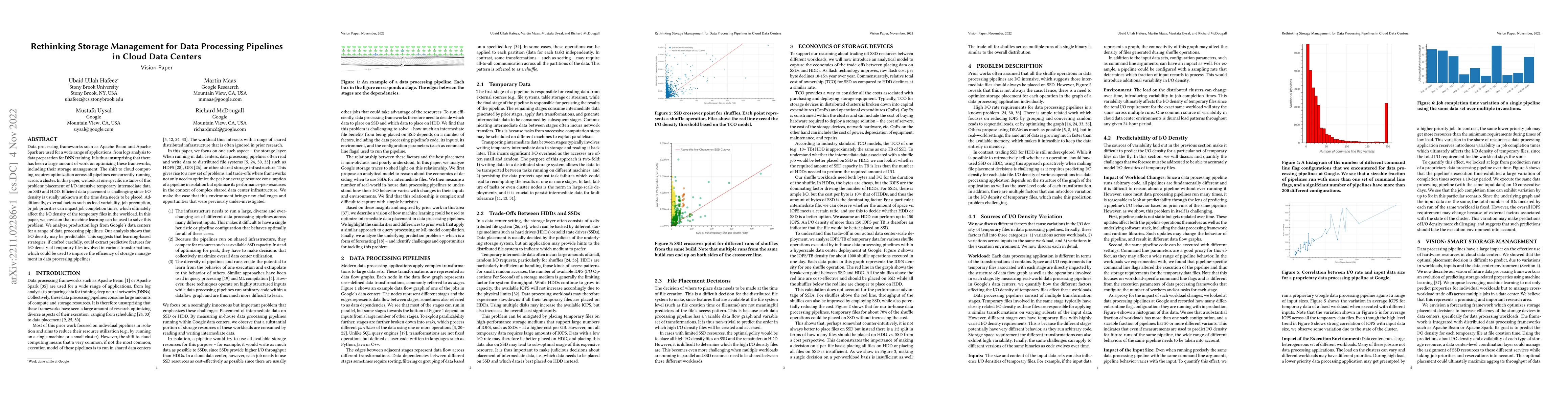 Thumbnail for Rethinking Storage Management for Data Processing Pipelines in Cloud
  Data Centers