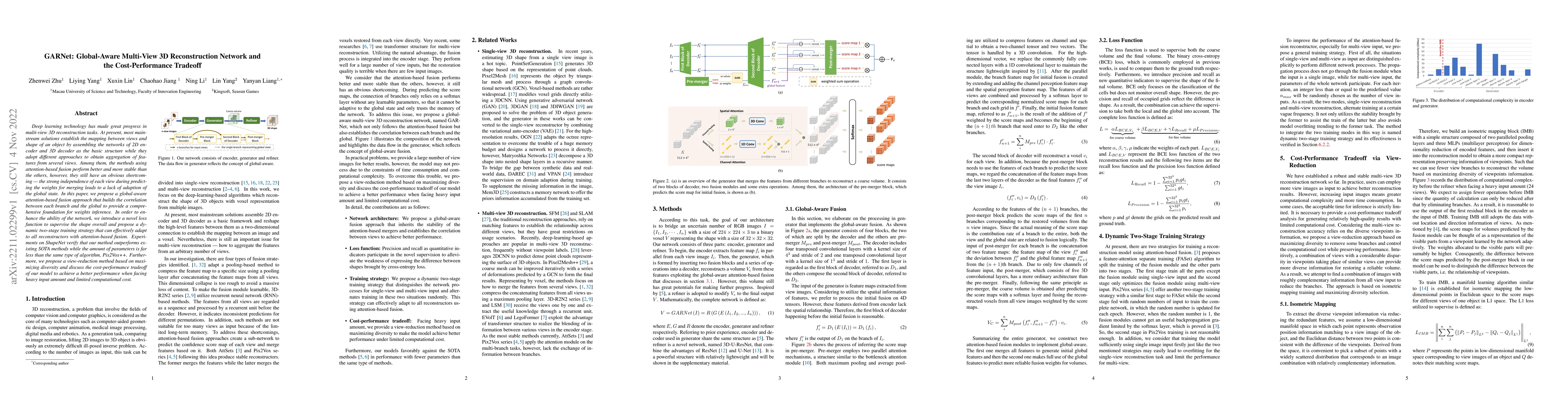 Thumbnail for GARNet: Global-Aware Multi-View 3D Reconstruction Network and the
  Cost-Performance Tradeoff