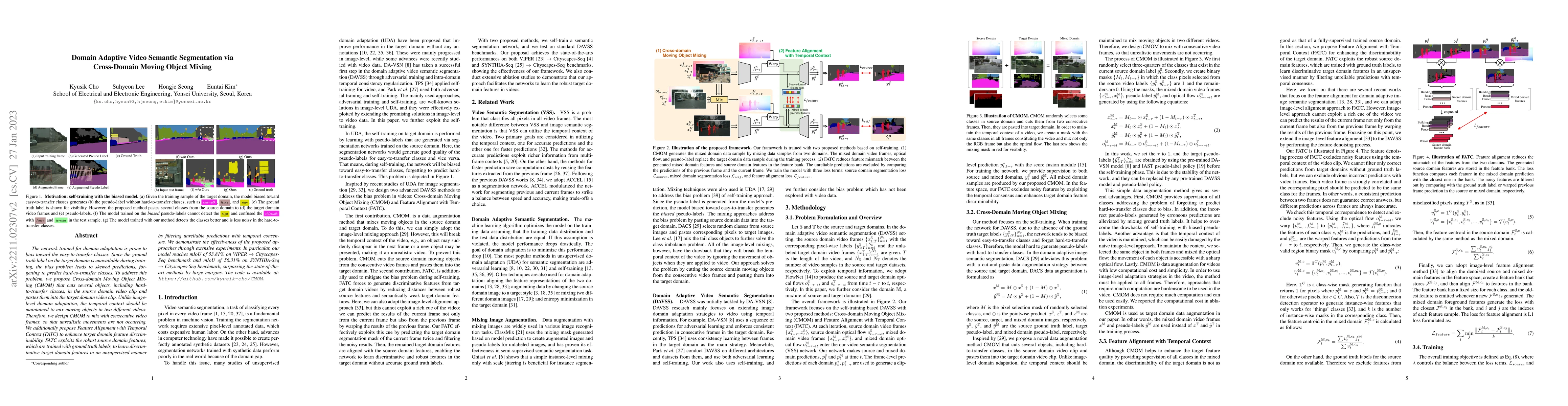 Thumbnail for Domain Adaptive Video Semantic Segmentation via Cross-Domain Moving
  Object Mixing