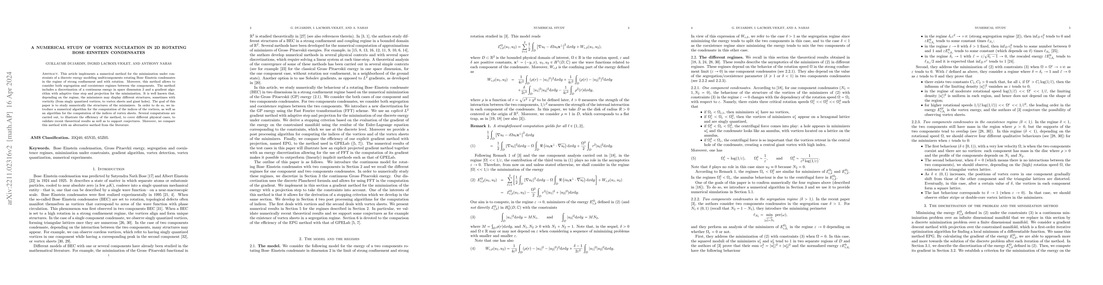 Thumbnail for A numerical study of vortex nucleation in 2D rotating Bose-Einstein
  condensates