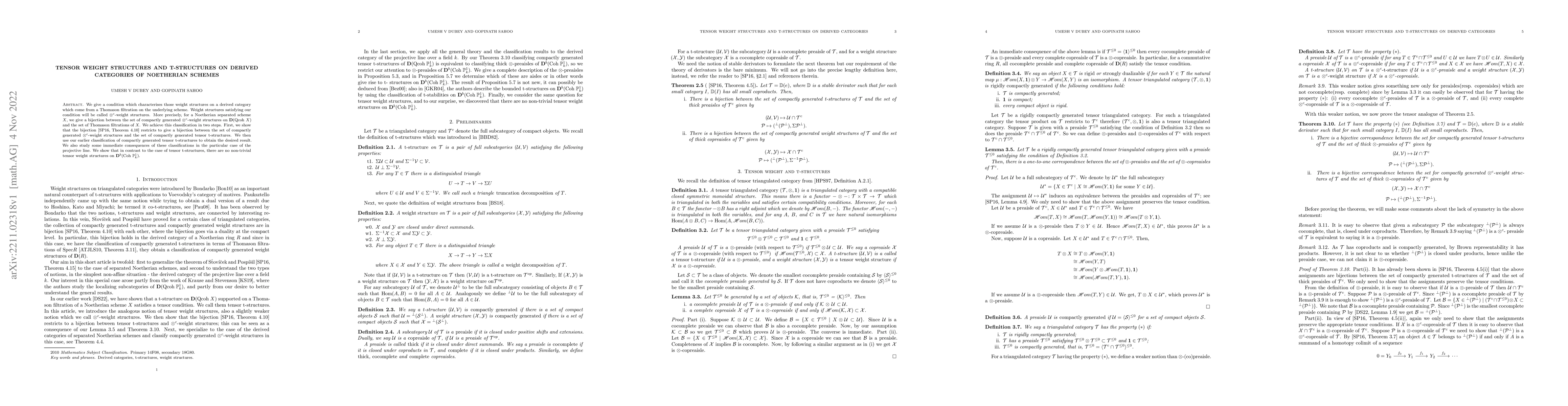 Thumbnail for Tensor weight structures and t-structures on derived categories of
  Noetherian schemes