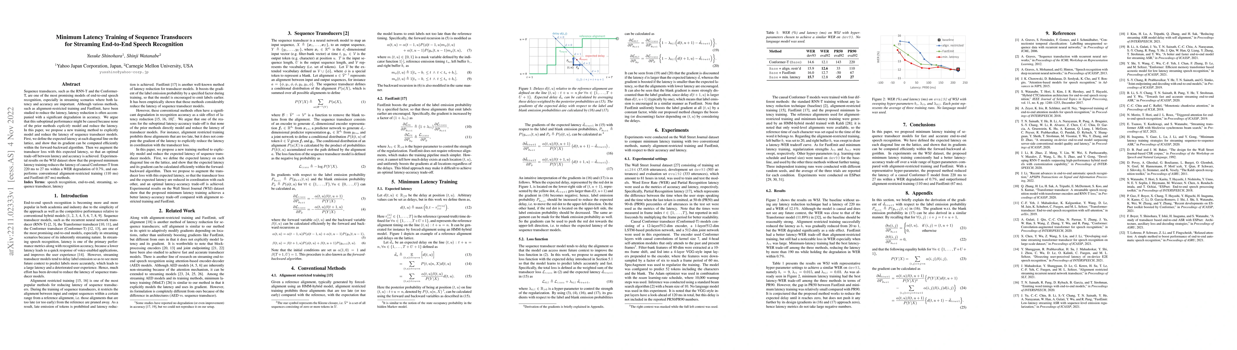 Thumbnail for Minimum Latency Training of Sequence Transducers for Streaming
  End-to-End Speech Recognition