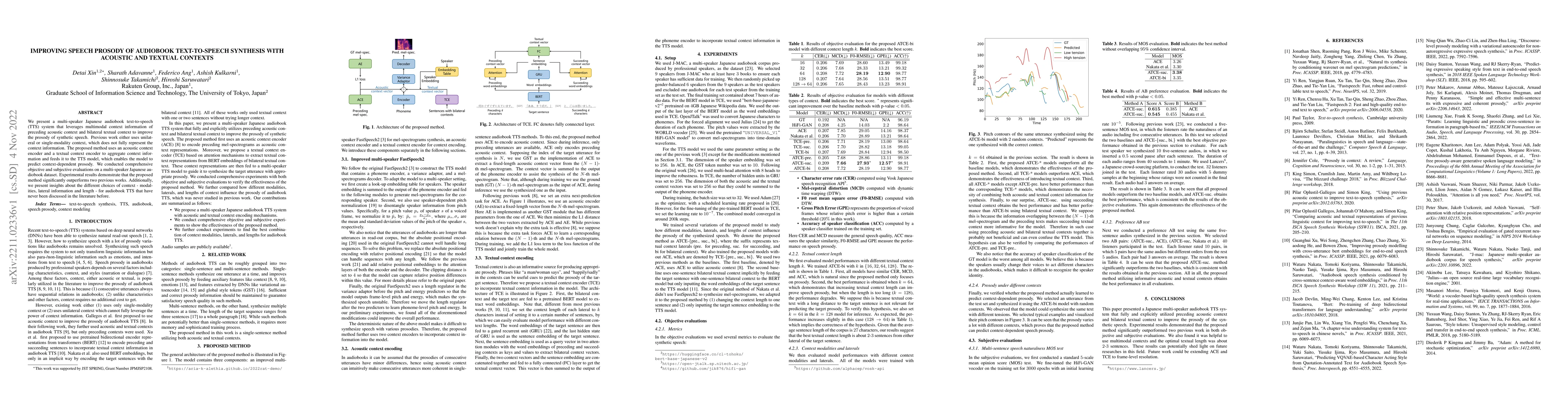 Thumbnail for Improving Speech Prosody of Audiobook Text-to-Speech Synthesis with
  Acoustic and Textual Contexts