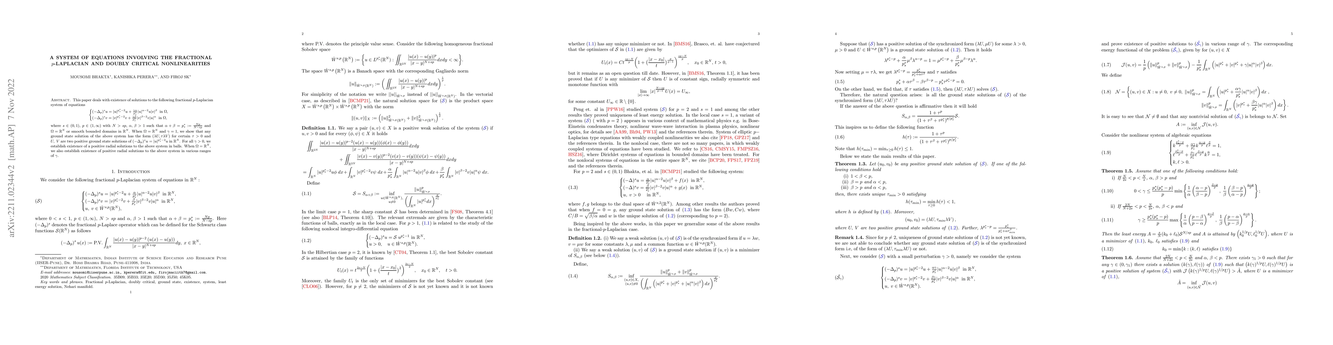 Thumbnail for A system of equations involving the fractional $p$-Laplacian and doubly
  critical nonlinearities