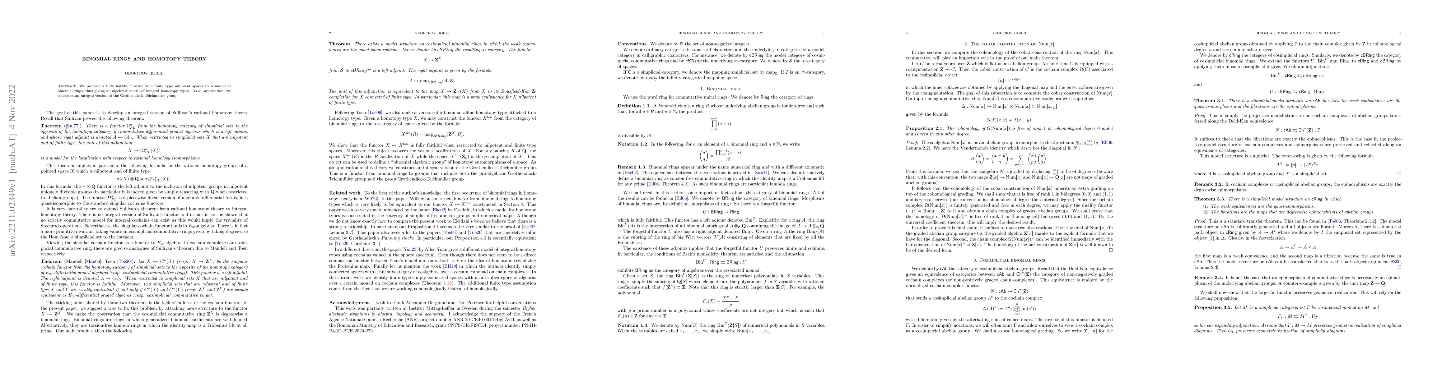 Thumbnail for Binomial rings and homotopy theory