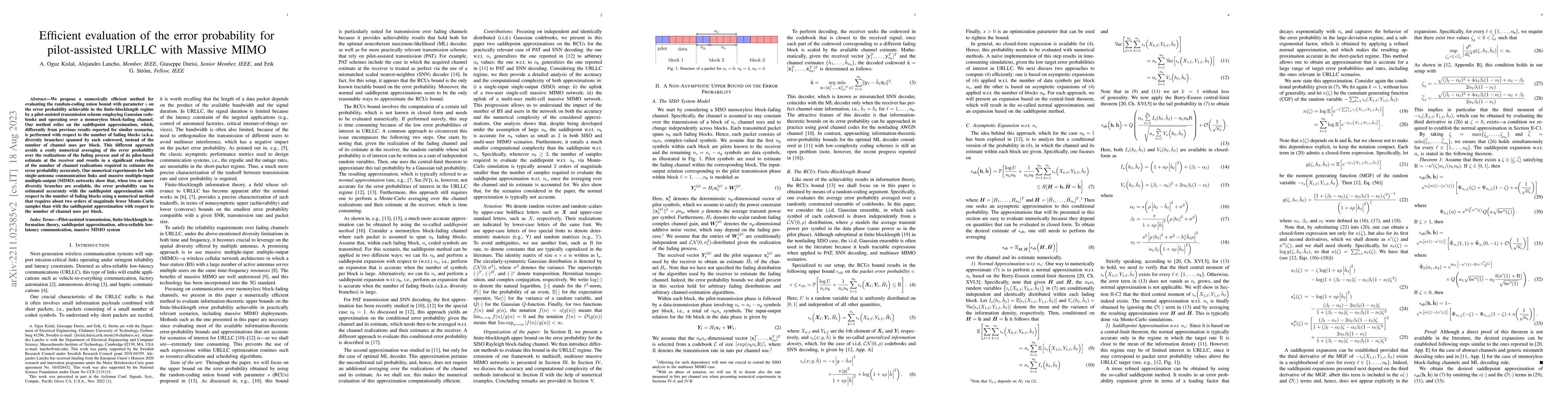 Thumbnail for Efficient evaluation of the error probability for pilot-assisted URLLC
  with Massive MIMO