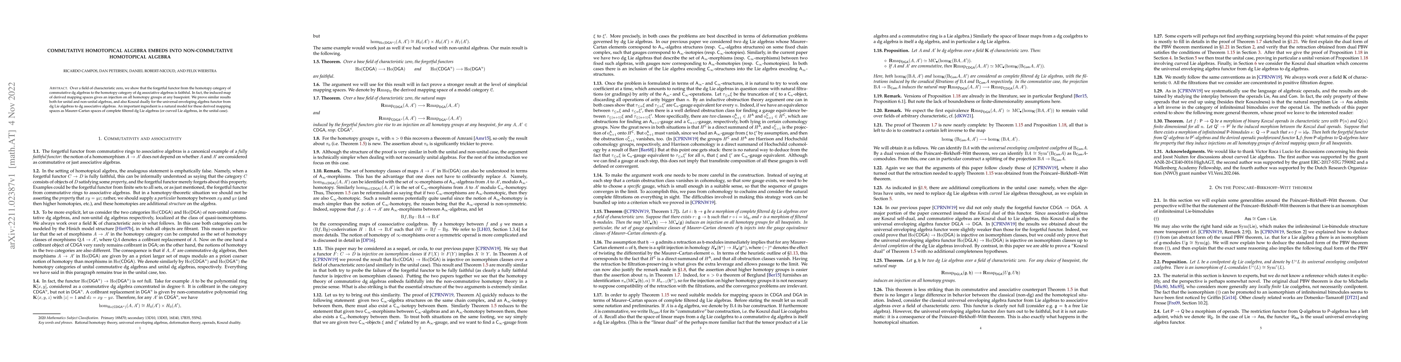 Thumbnail for Commutative homotopical algebra embeds into non-commutative homotopical
  algebra