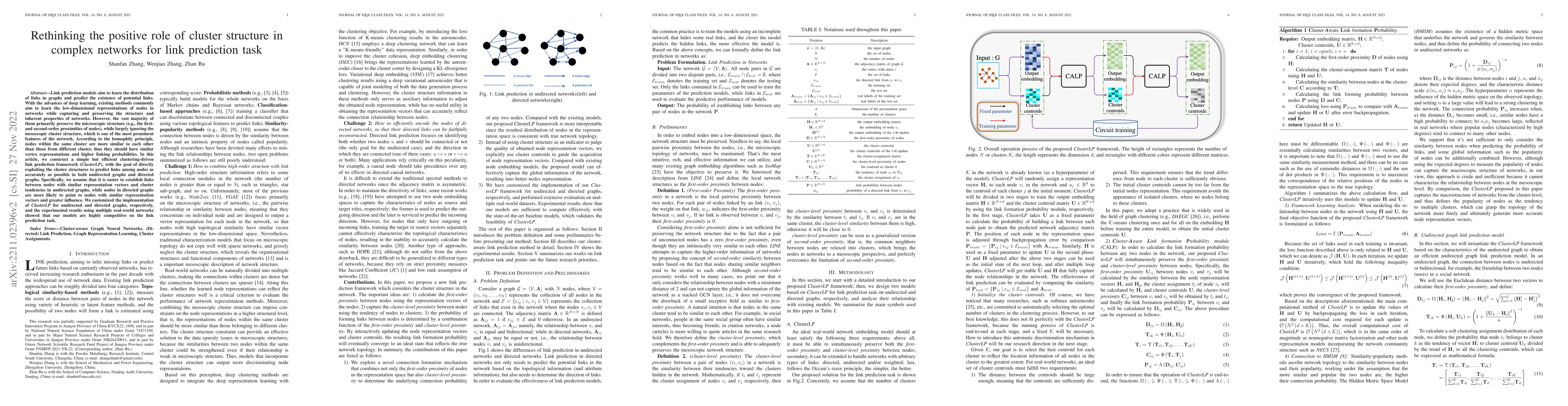Thumbnail for Rethinking the positive role of cluster structure in complex networks
  for link prediction tasks