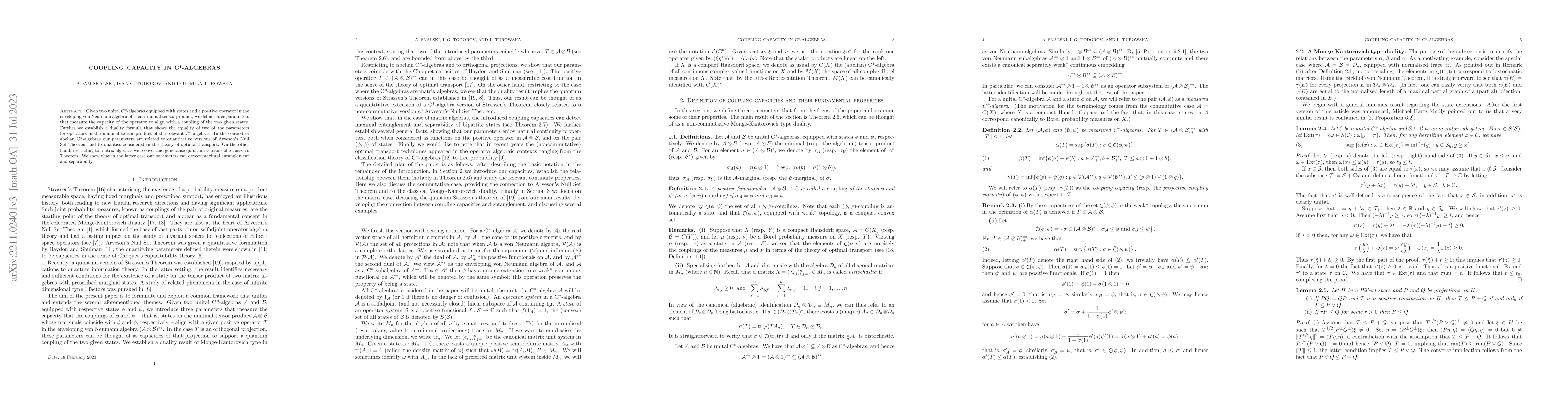 Thumbnail for Coupling capacity in C*-algebras