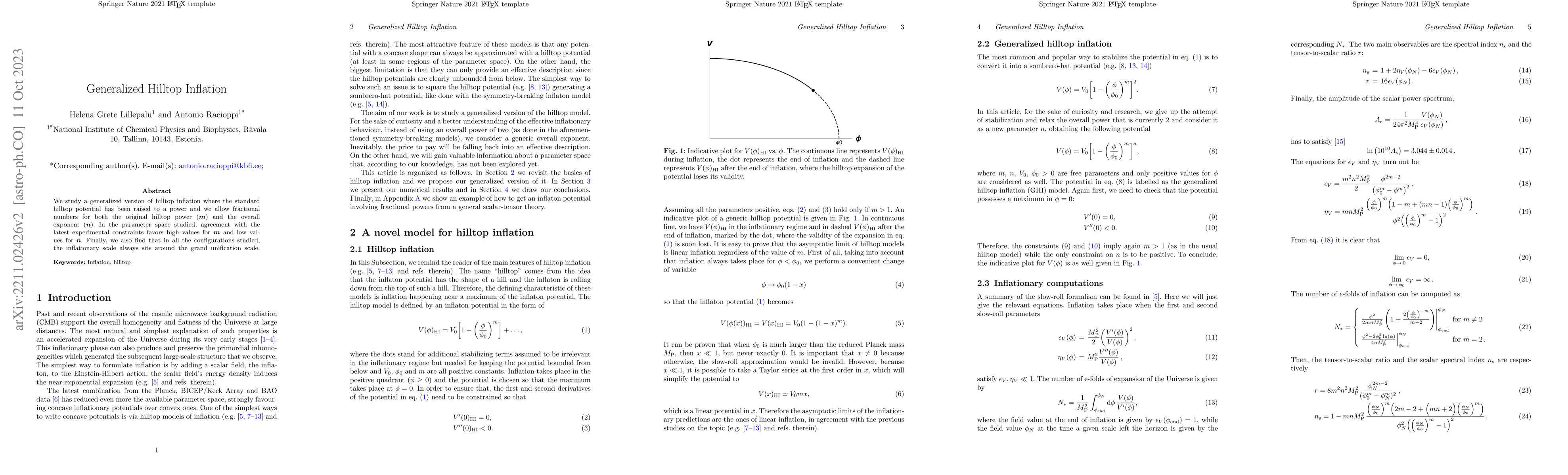 Thumbnail for Generalized Hilltop Inflation