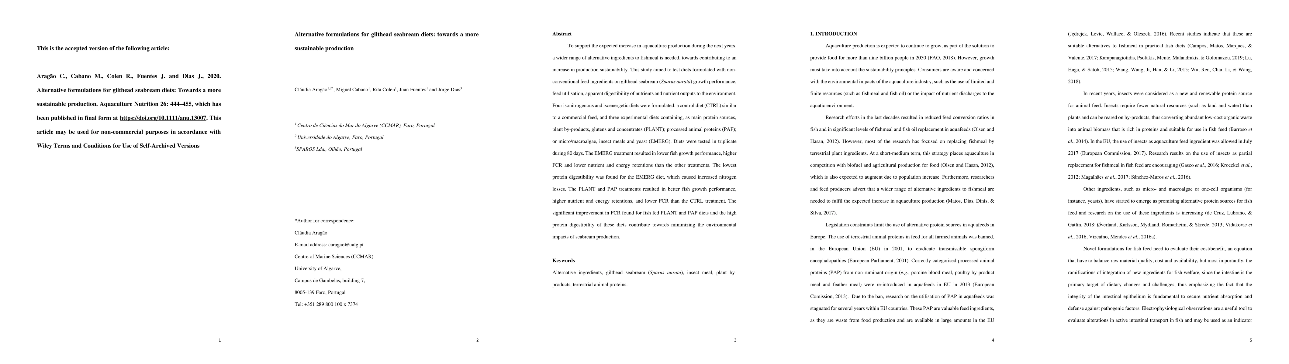 Thumbnail for Alternative formulations for gilthead seabream diets: towards a more
  sustainable production