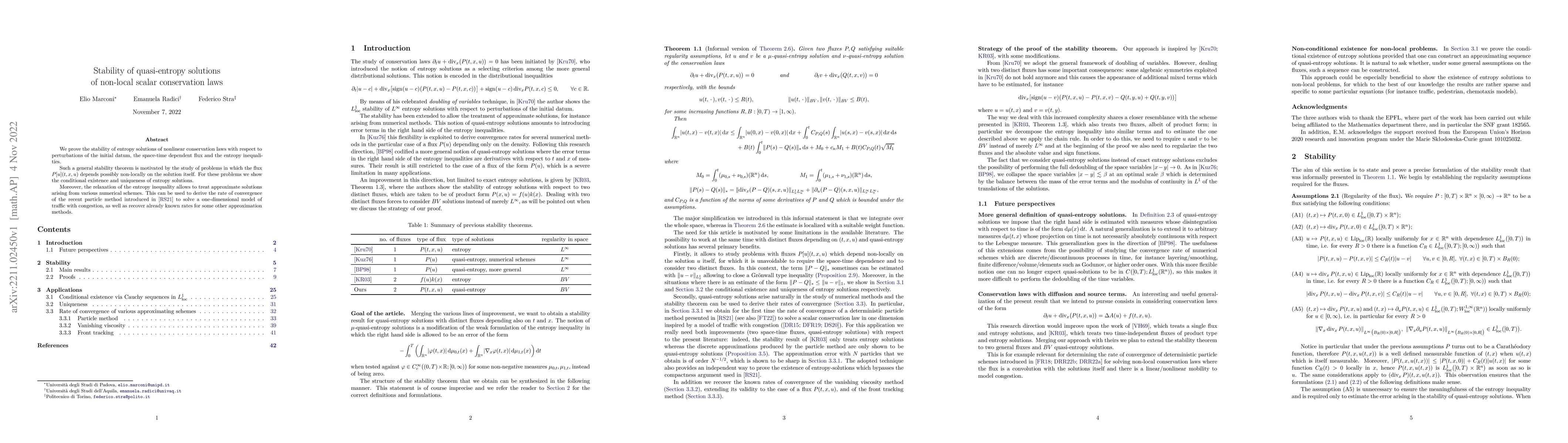 Thumbnail for Stability of quasi-entropy solutions of non-local scalar conservation
  laws