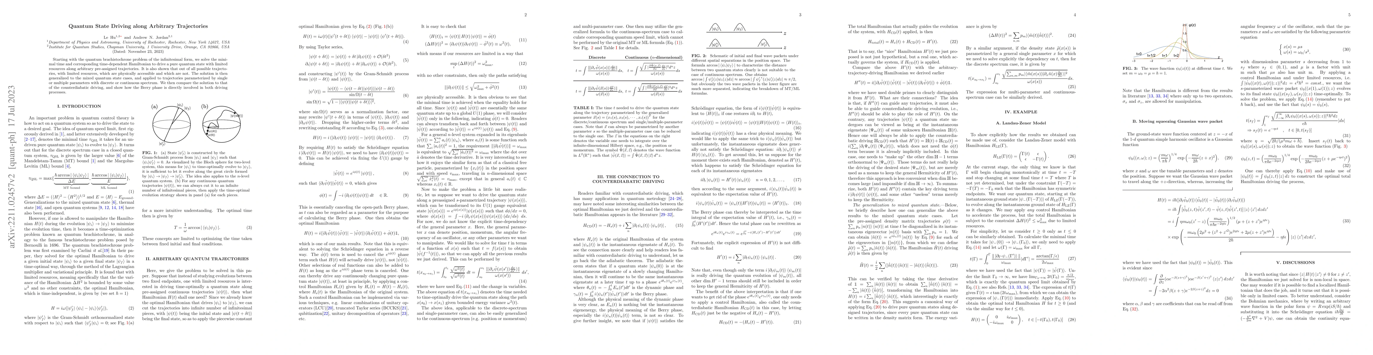 Thumbnail for Quantum State Driving along Arbitrary Trajectories