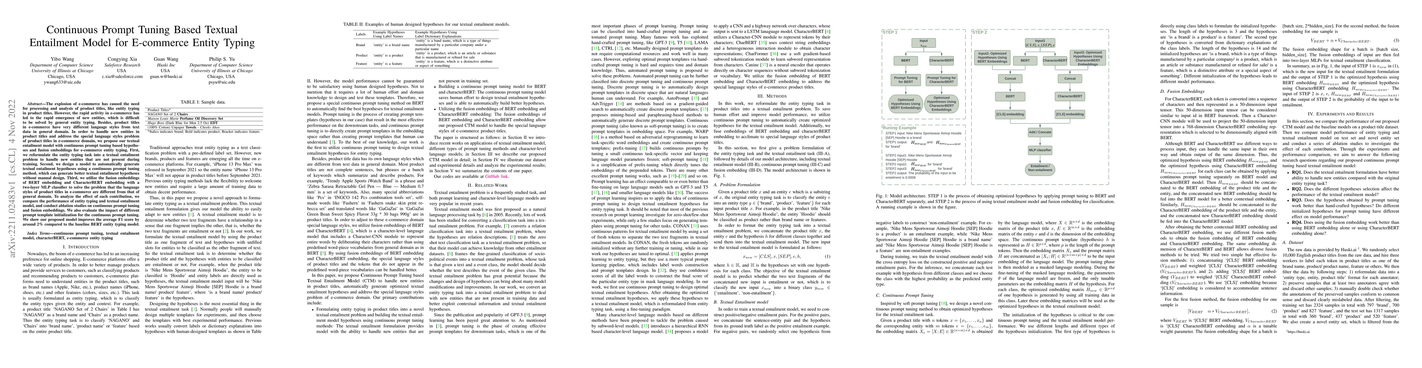 Thumbnail for Continuous Prompt Tuning Based Textual Entailment Model for E-commerce
  Entity Typing