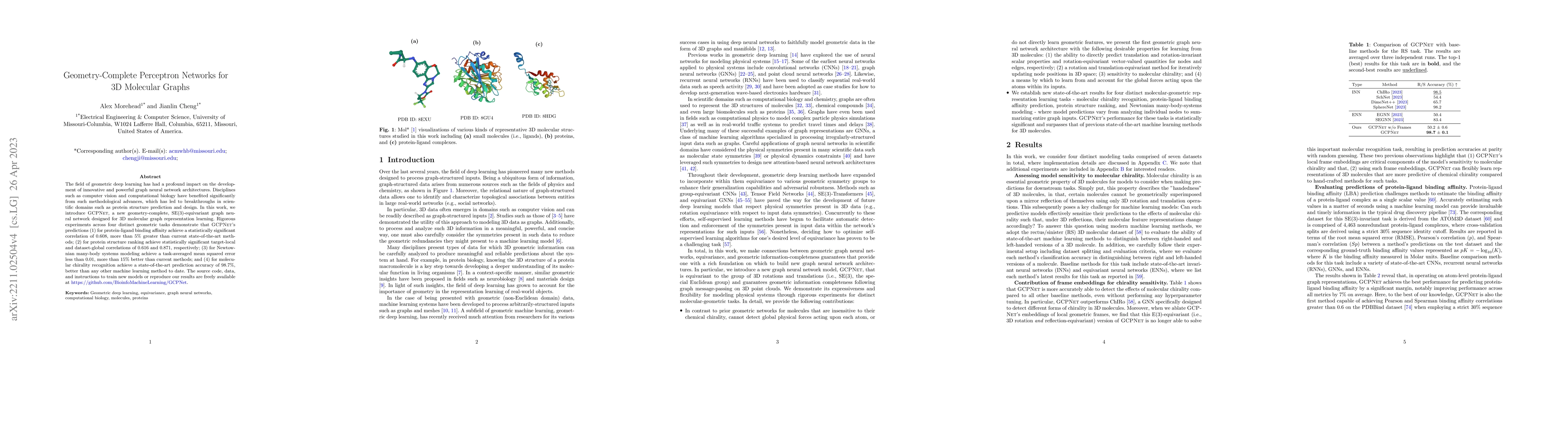 Thumbnail for Geometry-Complete Perceptron Networks for 3D Molecular Graphs
