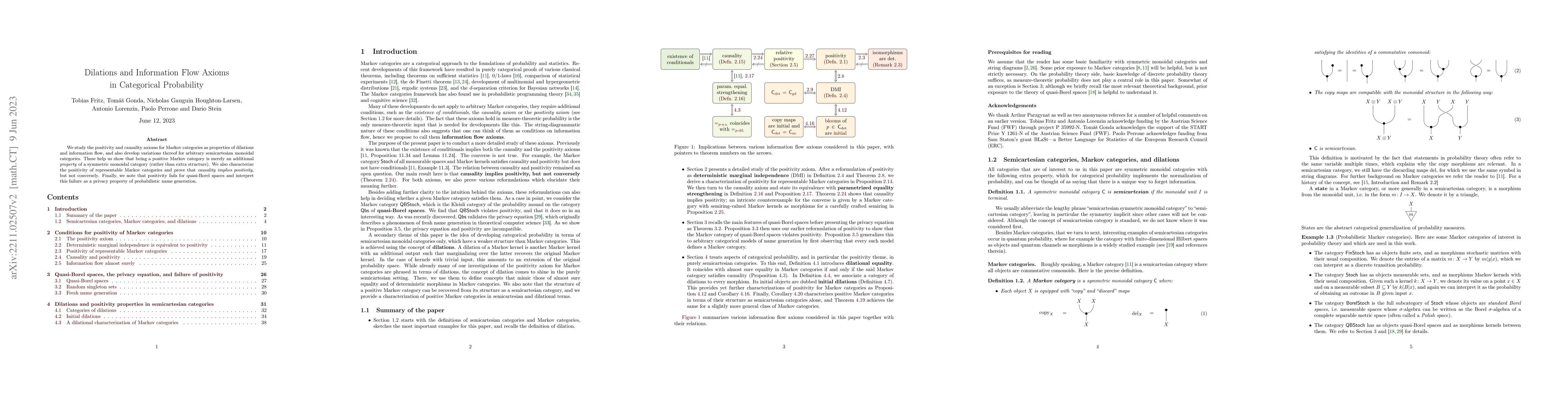 Thumbnail for Dilations and information flow axioms in categorical probability