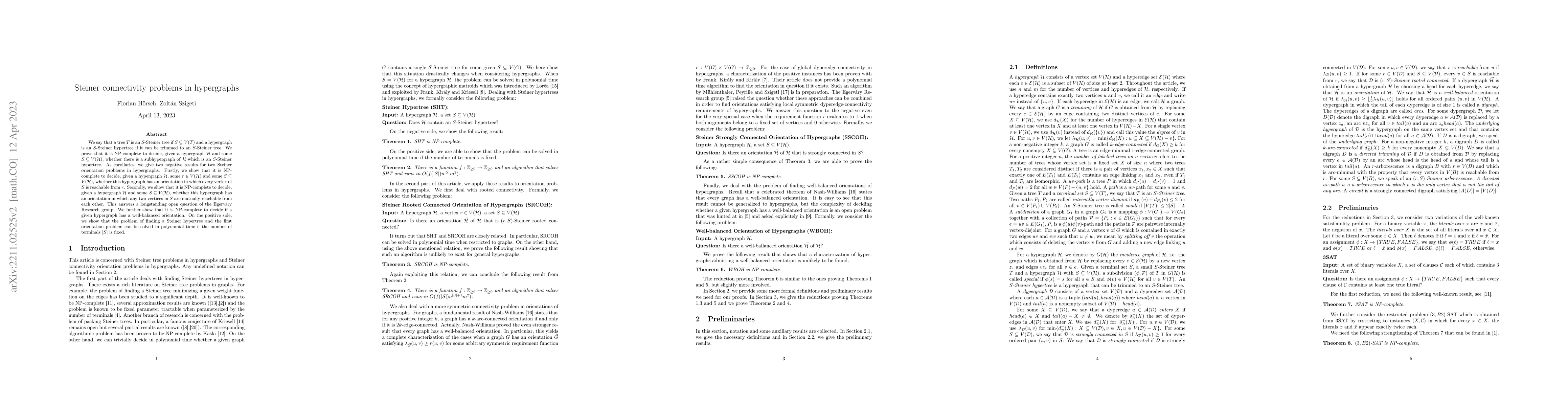 Thumbnail for Steiner connectivity problems in hypergraphs