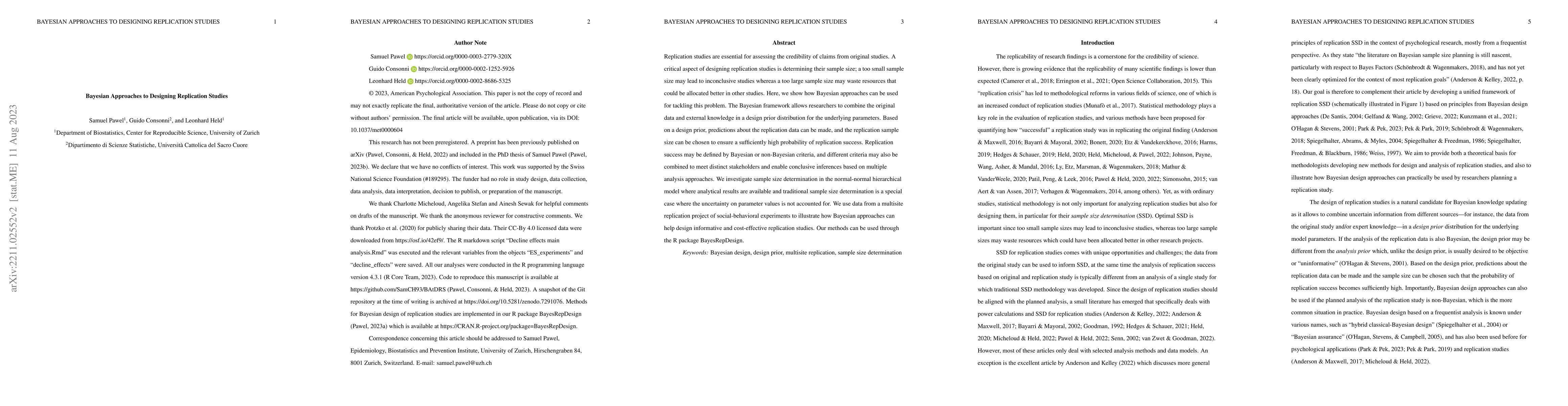 Thumbnail for Bayesian Approaches to Designing Replication Studies