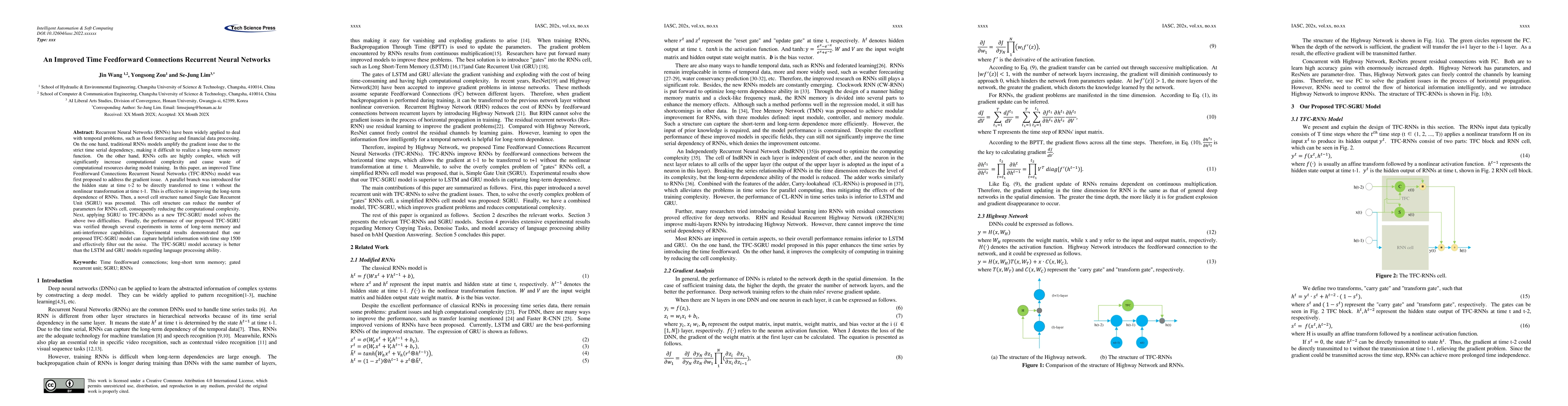 Thumbnail for An Improved Time Feedforward Connections Recurrent Neural Networks