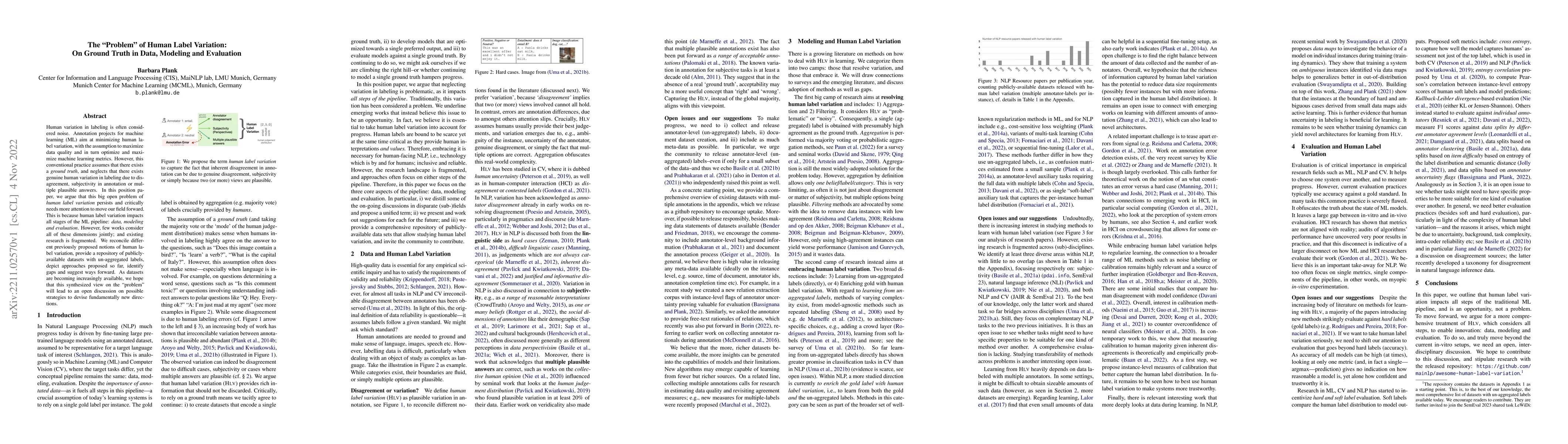 Thumbnail for The 'Problem' of Human Label Variation: On Ground Truth in Data,
  Modeling and Evaluation