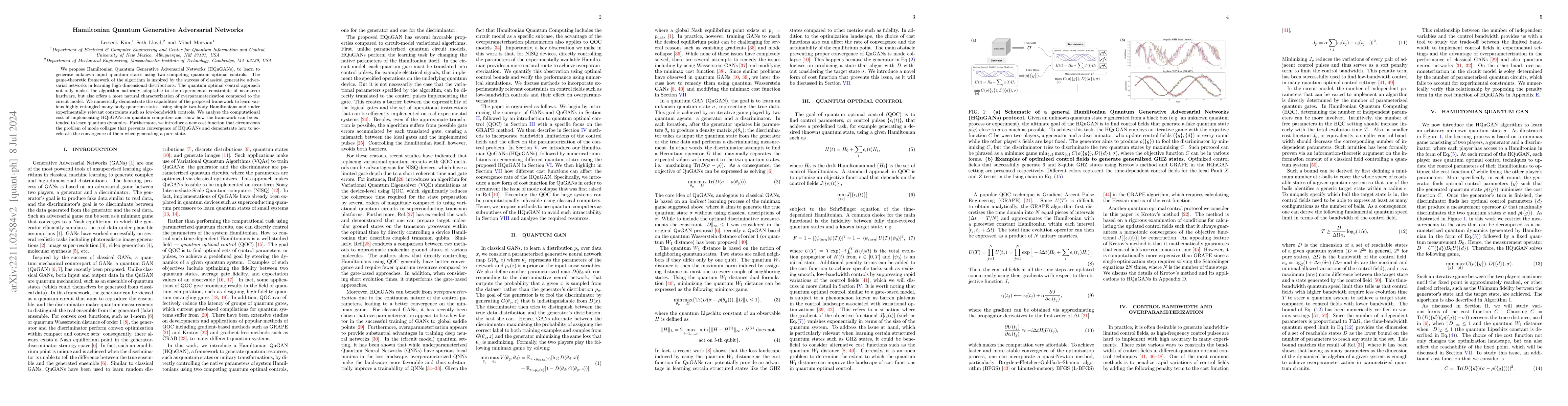 Thumbnail for Hamiltonian Quantum Generative Adversarial Networks