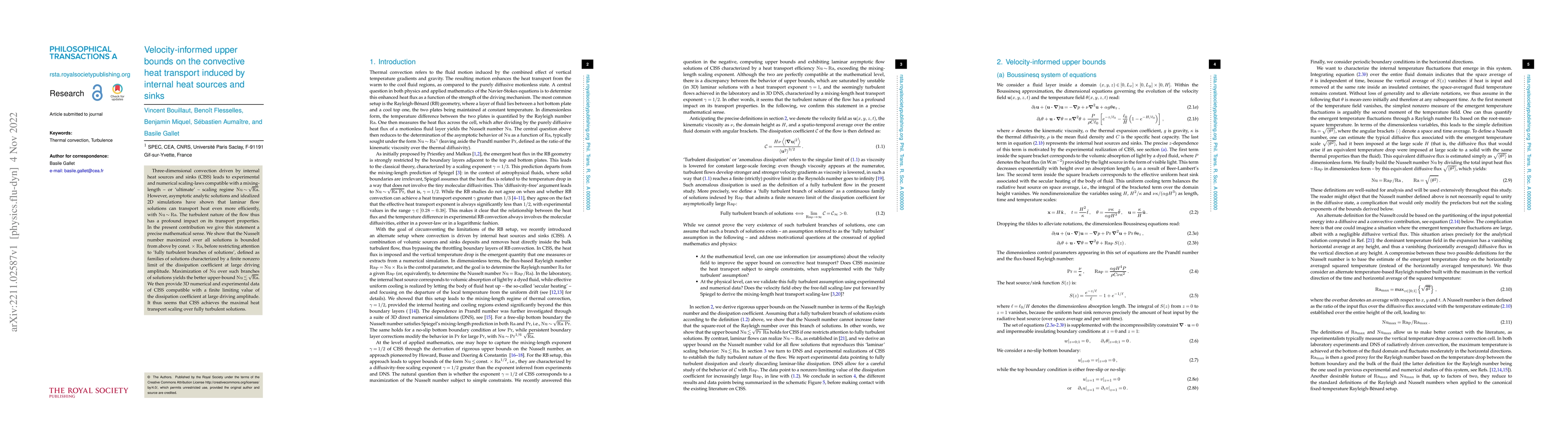 Thumbnail for Velocity-informed upper bounds on the convective heat transport induced
  by internal heat sources and sinks