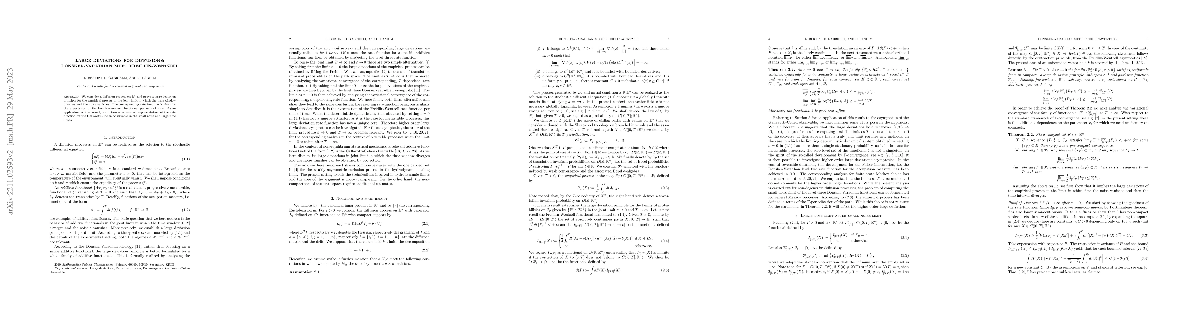 Thumbnail for Large deviations for diffusions: Donsker-Varadhan meet Freidlin-Wentzell