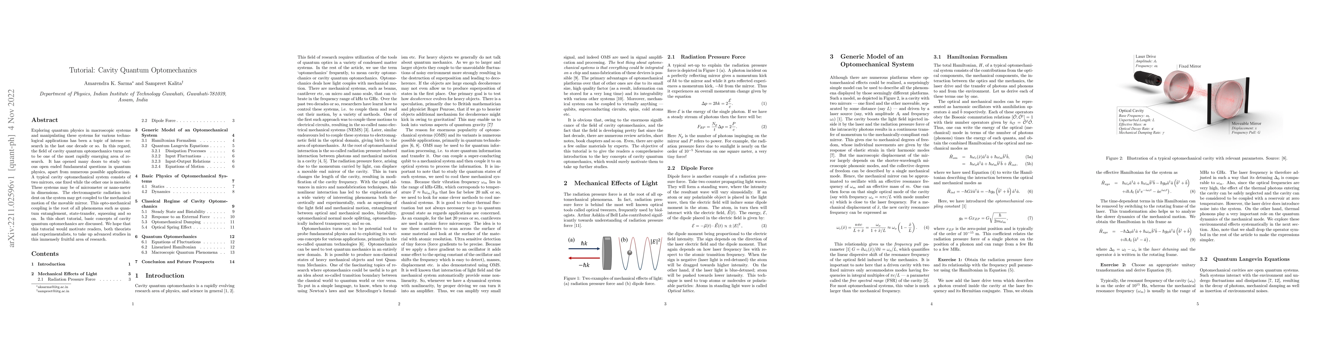 Thumbnail for Tutorial: Cavity Quantum Optomechanics