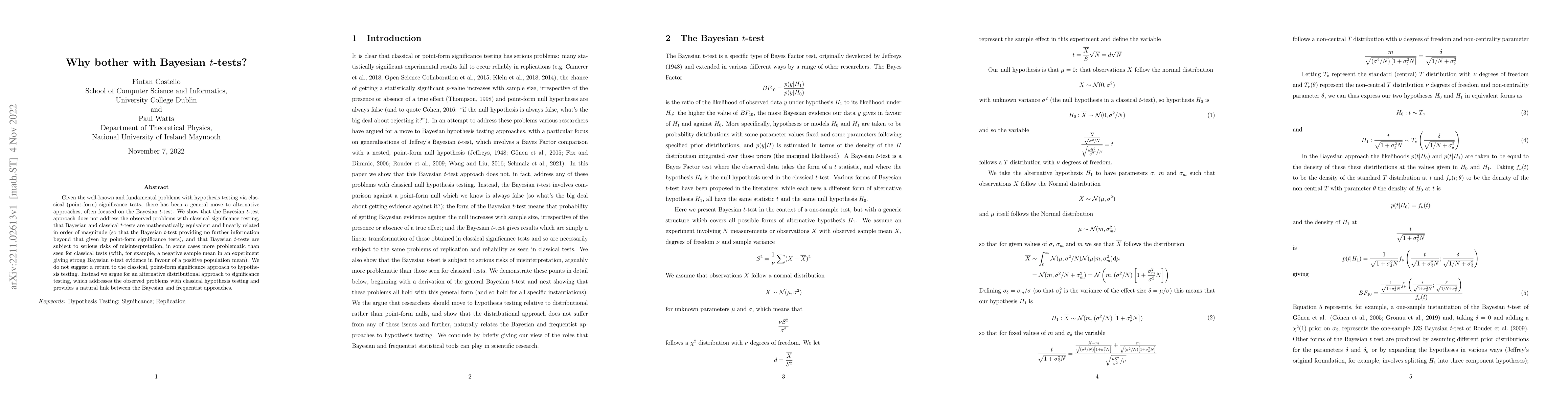 Thumbnail for Why bother with Bayesian t-tests?