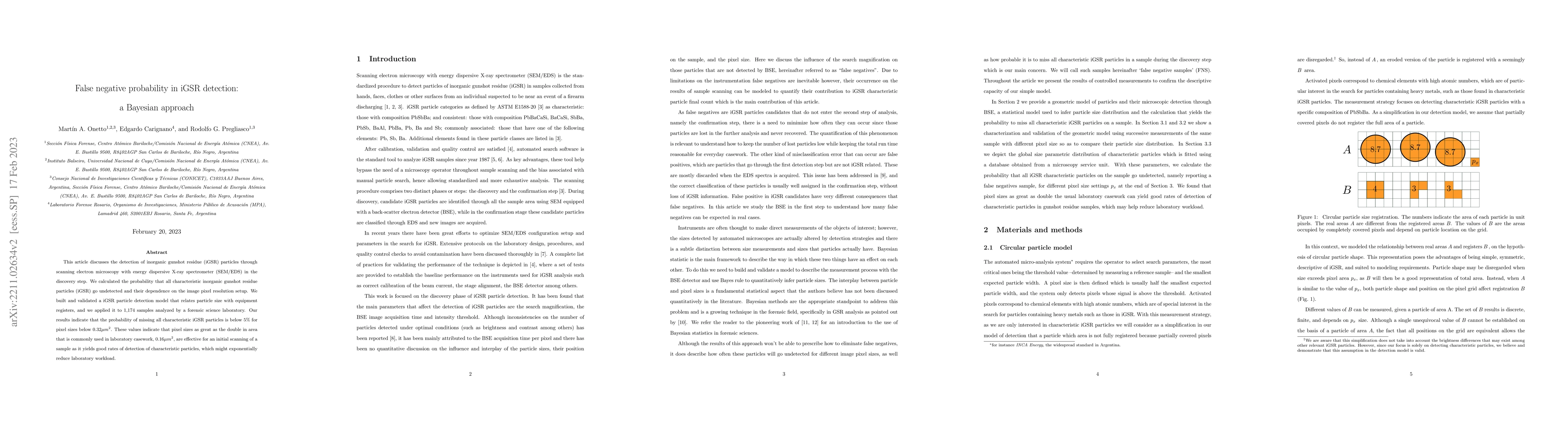 Thumbnail for False negative probability in iGSR detection: a Bayesian approach