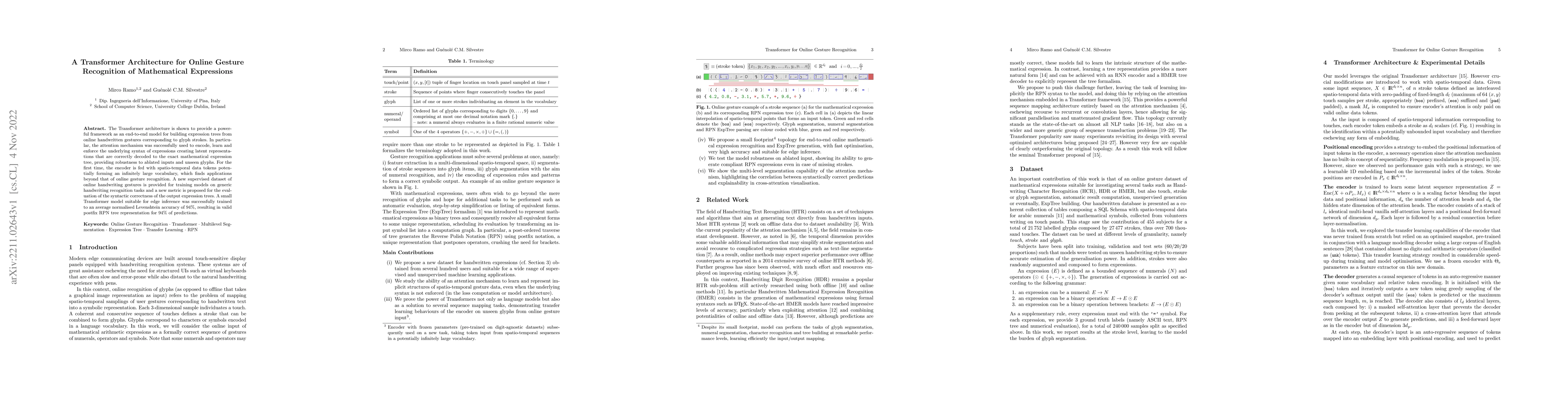 Thumbnail for A Transformer Architecture for Online Gesture Recognition of
  Mathematical Expressions