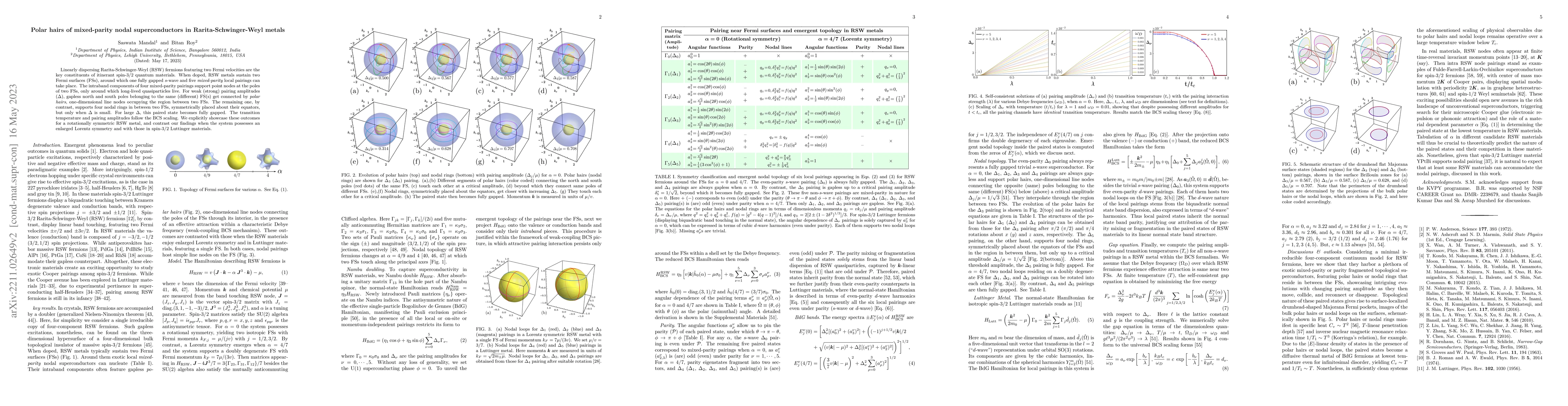 Thumbnail for Polar hairs of mixed-parity nodal superconductors in
  Rarita-Schwinger-Weyl metals