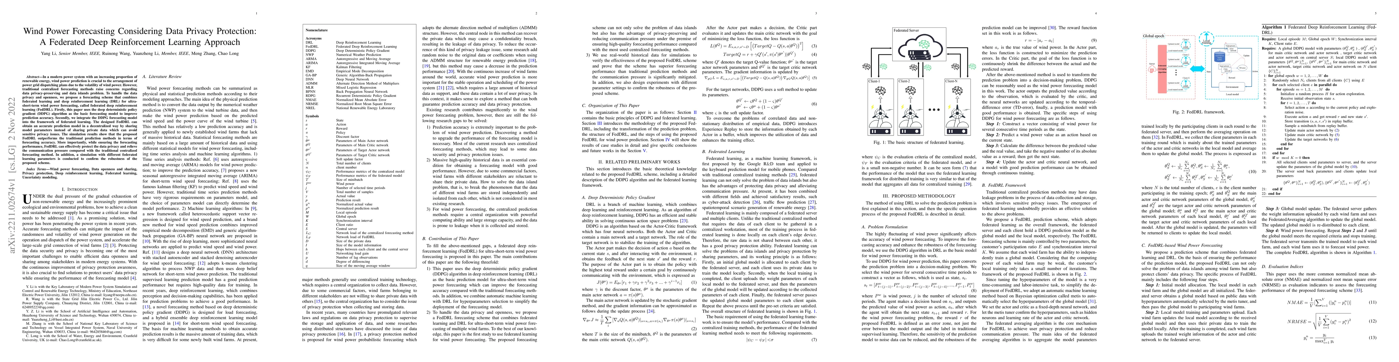 Thumbnail for Wind Power Forecasting Considering Data Privacy Protection: A Federated
  Deep Reinforcement Learning Approach