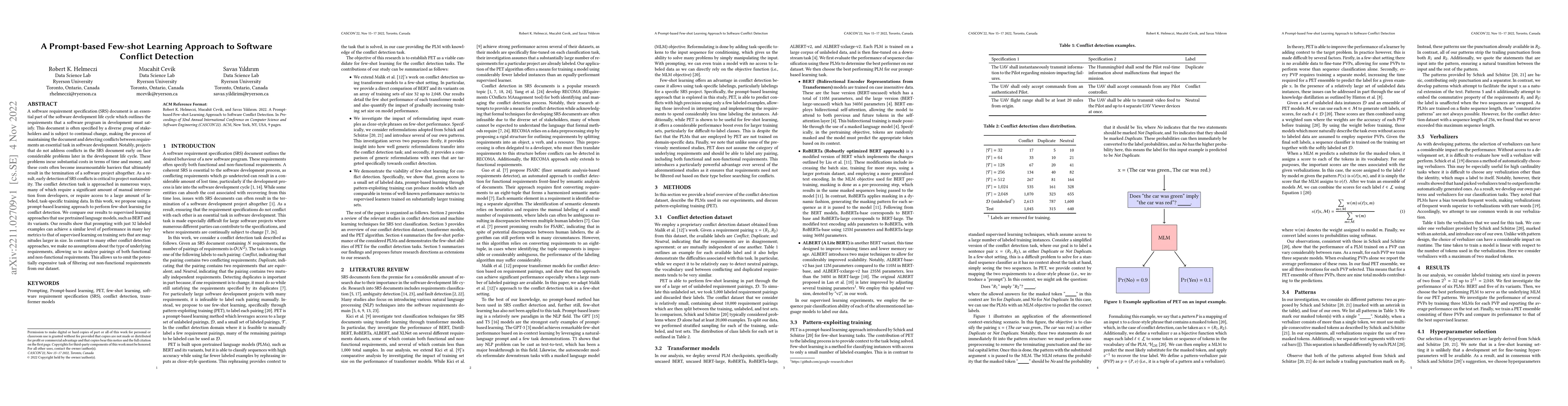 Thumbnail for A Prompt-based Few-shot Learning Approach to Software Conflict Detection