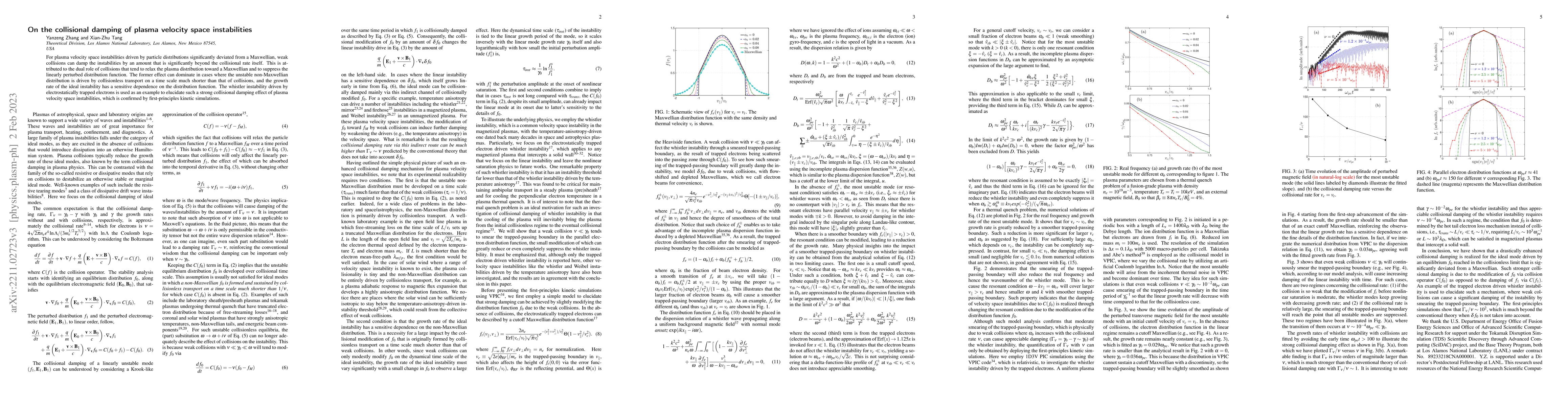 Thumbnail for On the collisional damping of plasma velocity space instabilities