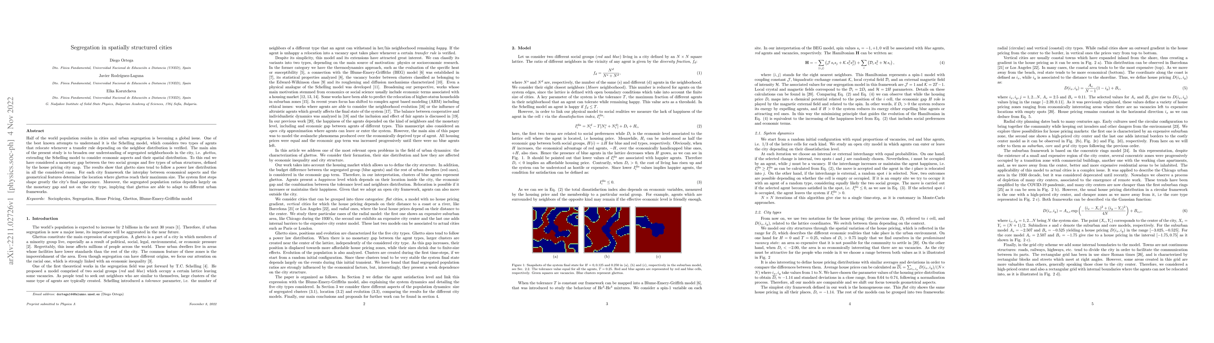 Thumbnail for Segregation in spatially structured cities