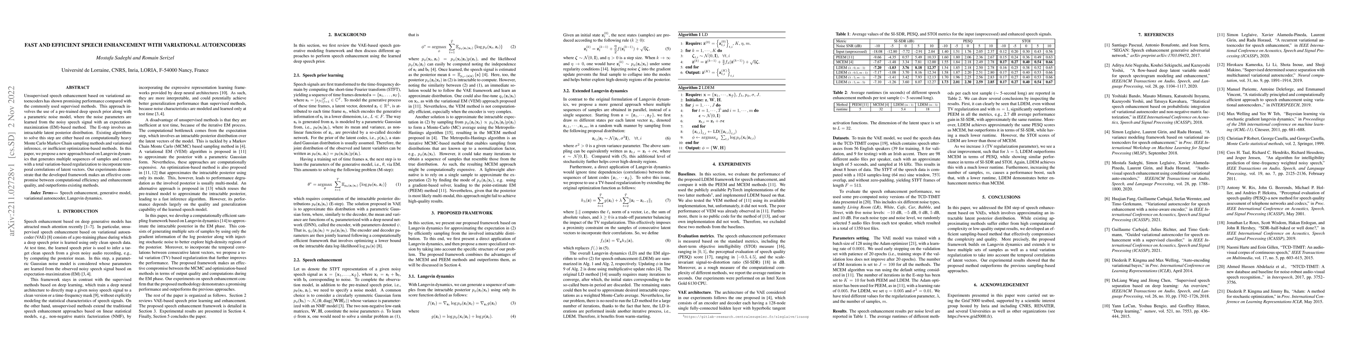 Thumbnail for Fast and efficient speech enhancement with variational autoencoders
