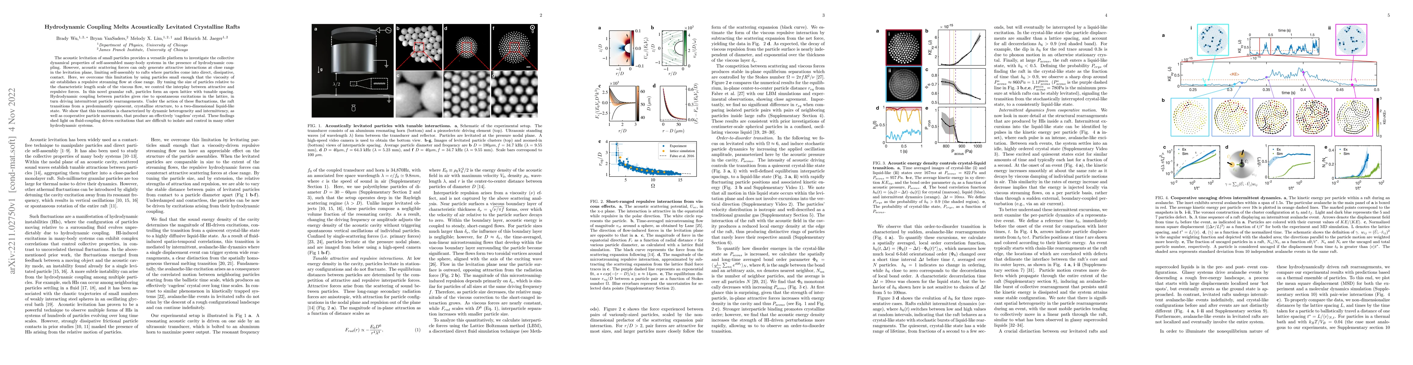 Thumbnail for Hydrodynamic Coupling Melts Acoustically Levitated Crystalline Rafts