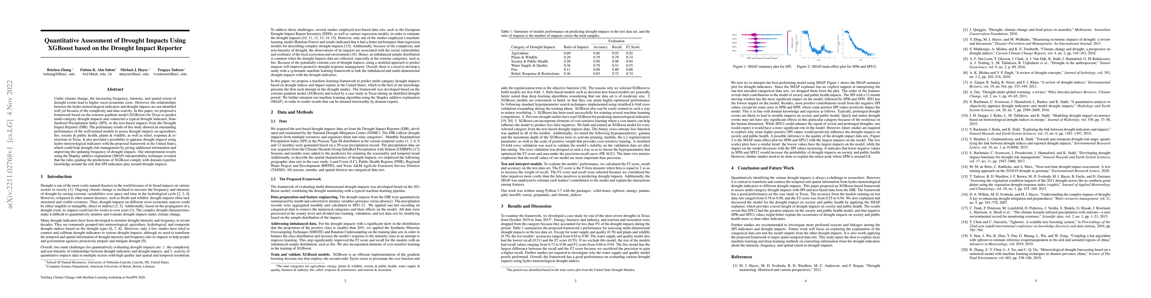 Thumbnail for Quantitative Assessment of Drought Impacts Using XGBoost based on the
  Drought Impact Reporter