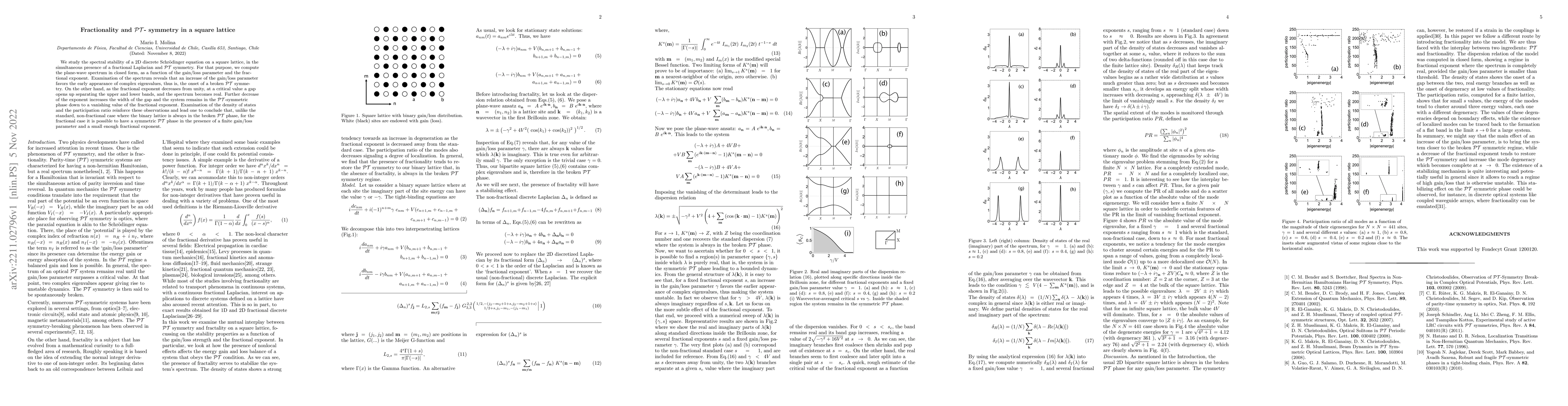 Thumbnail for Fractionality and $\cal{PT}$- symmetry in a square lattice