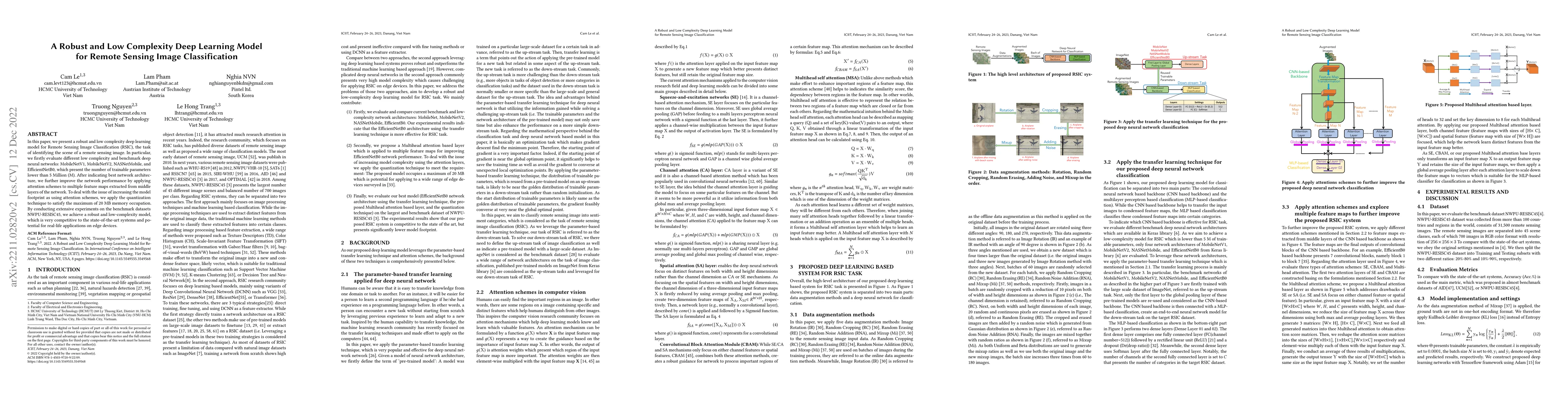 Thumbnail for A Robust and Low Complexity Deep Learning Model for Remote Sensing Image
  Classification