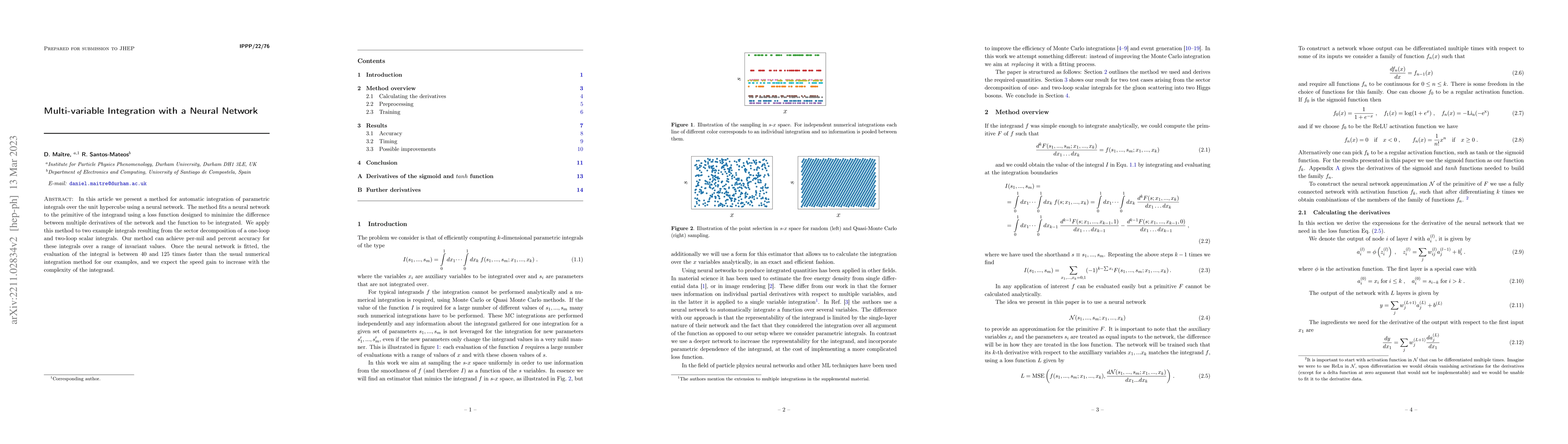 Thumbnail for Multi-variable Integration with a Neural Network