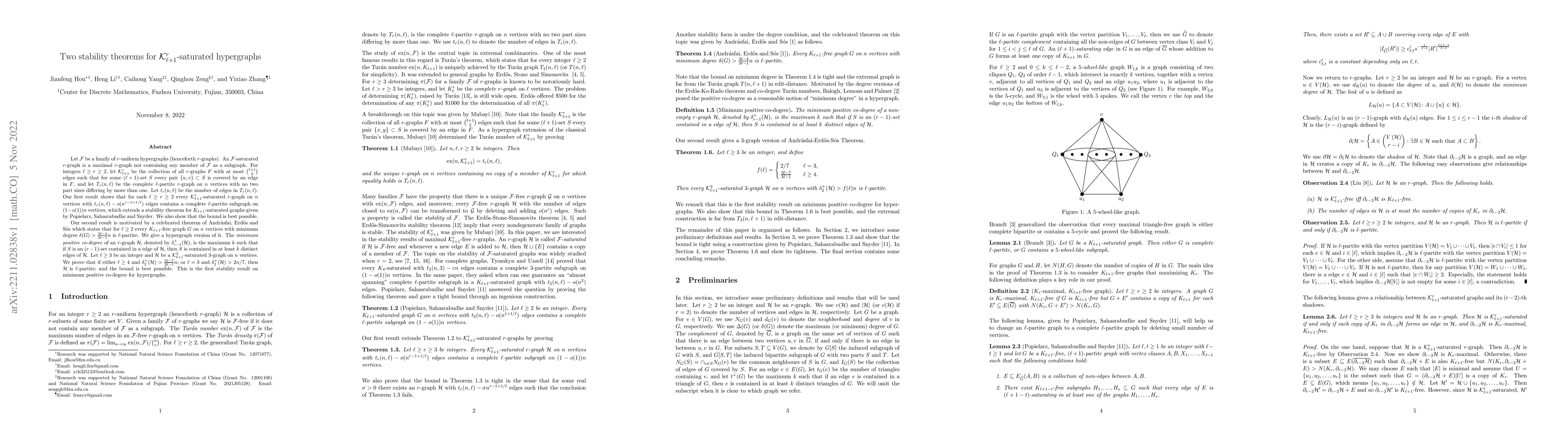 Thumbnail for Two stability theorems for $\mathcal{K}_{\ell + 1}^{r}$-saturated
  hypergraphs